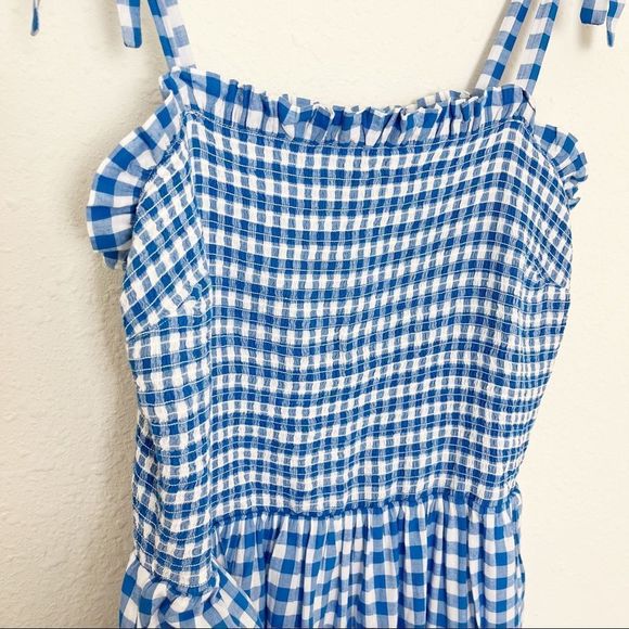 Draper James Taylor Smocked Gingham Midi Dress - Picture 8 of 14